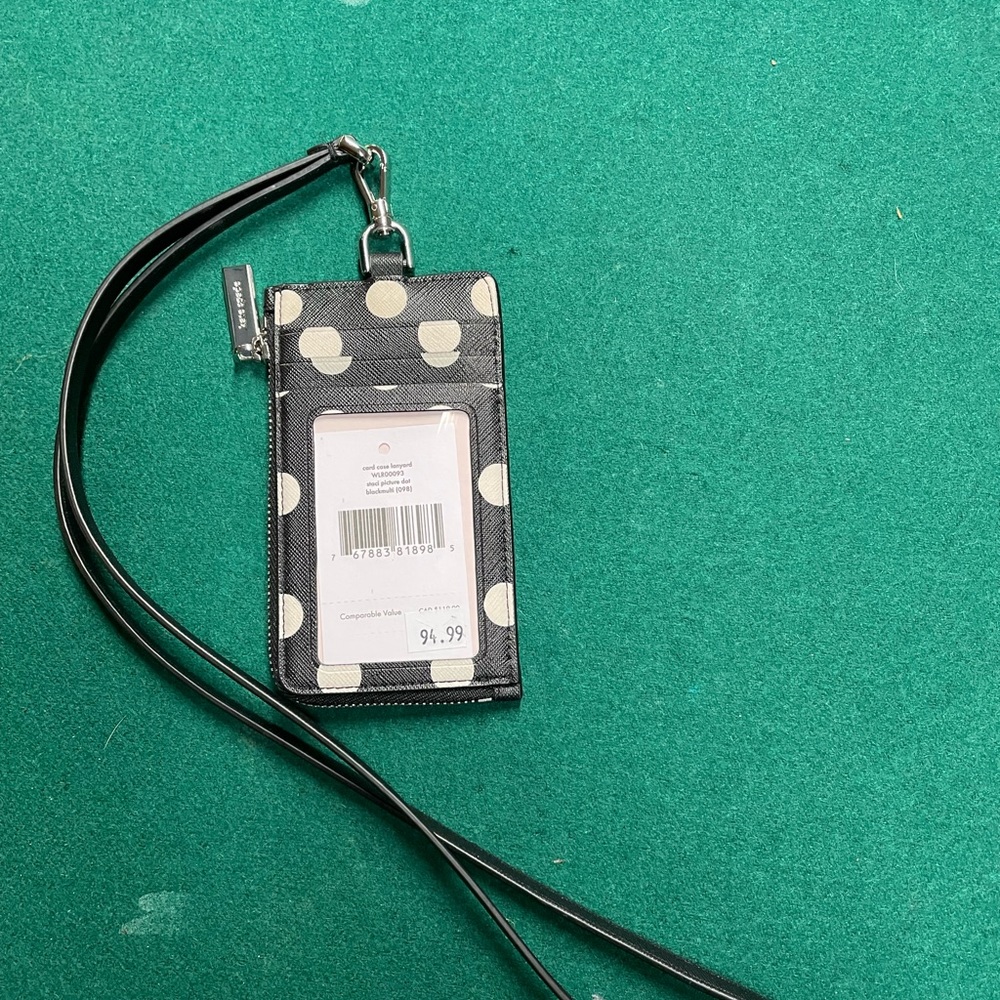 Late Spade card case lanyard. Brand new